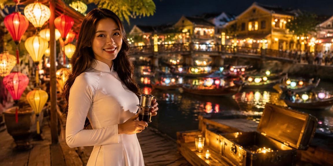 Người dùng tại Hội An thưởng thức cà phê và theo dõi baccarat trực tuyến